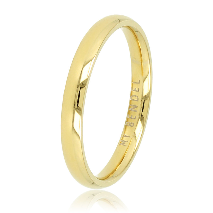 My Bendel Smooth gold stacking ring