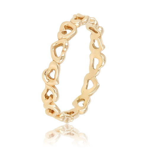 My Bendel Rosegouden ring - open hartjes patroon - 3,5 mm breed