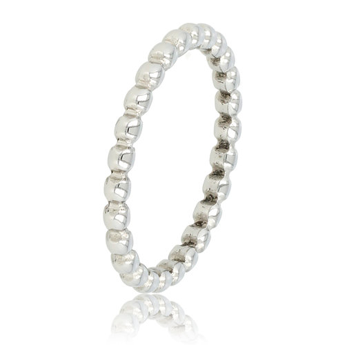 My Bendel Zilverkleurige ring met bolletjes - Stainless steel - hypoallergeen