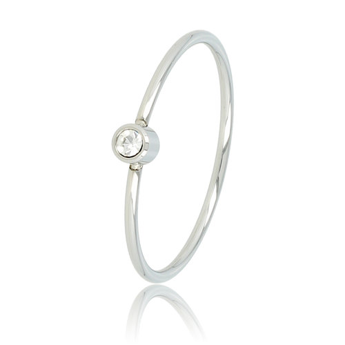 My Bendel Betekenisring met kristalsteen - Stainless steel - minimalistisch