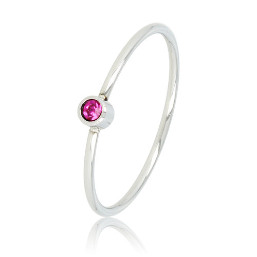 My Bendel Meaning ring silver with fuchsia stone