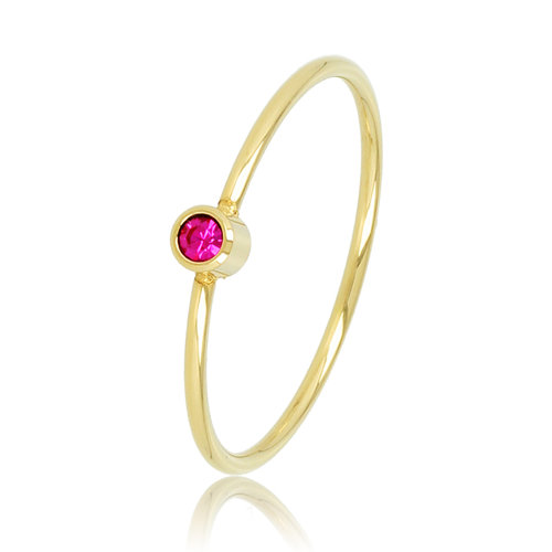 My Bendel Meaning ring gold with fuchsia stone