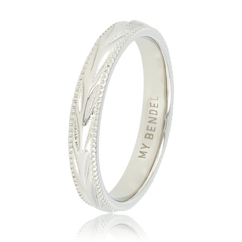 My Bendel Zilveren ring met bladmotief - 3,5 mm - verkleurt niet