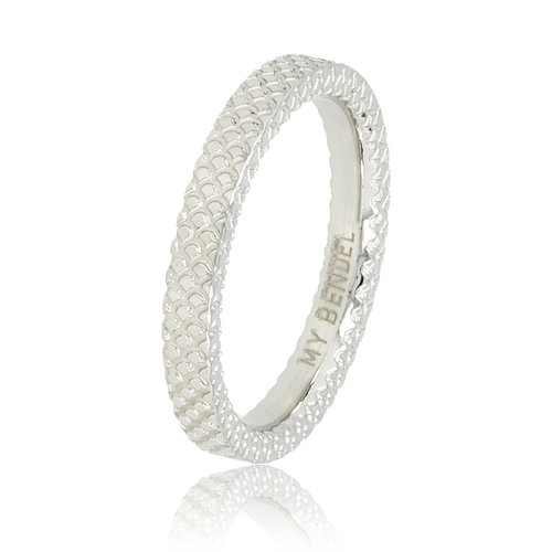 My Bendel Silver ring with snake skin pattern -3 mm