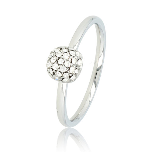 My Bendel Zilveren ring met zirkonia - Minimalistisch Stainless steel design