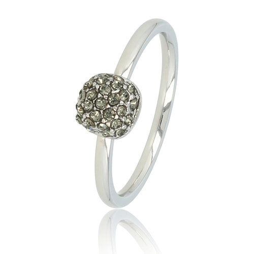 My Bendel Ring zilver met groene zirkonia - minimalistisch Stainless steel