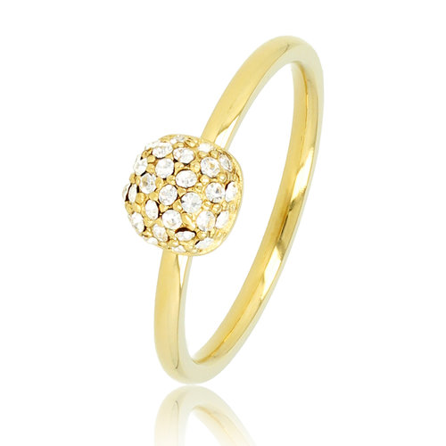 My Bendel Gouden ring met zirkonia - Minimalistisch Stainless steel ontwerp