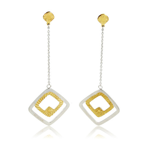 My Bendel Elegant Bicolor Edelstalen Oorbellen Design