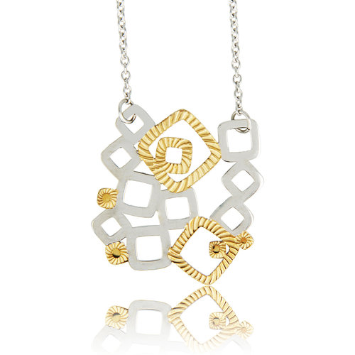 My Bendel Chique Korte Ketting - Zilver & Goud - Duurzaam Design