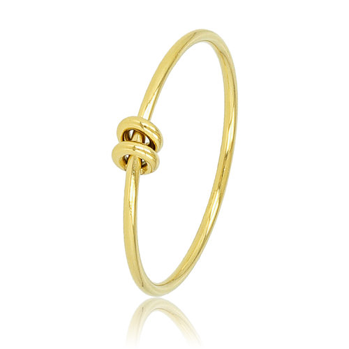 My Bendel Fijne gouden aanschuifring - twee ringetjes - Stainless steel