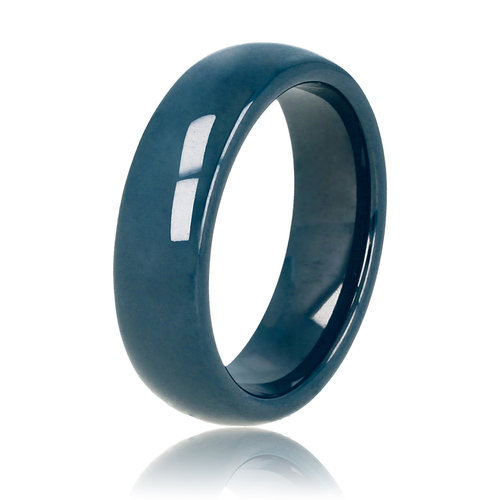 My Bendel Onbreekbare keramieken ring - blauw - 6 mm breed
