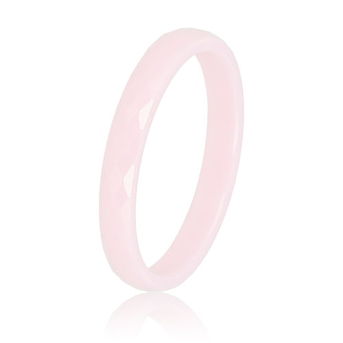 My Bendel Keramische ring roze 3mm - facet geslepen - hypoallergeen