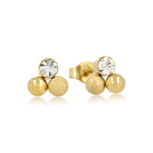 My Bendel Kristallen Gouden Oorknopjes 8mm: Stralende Elegantie