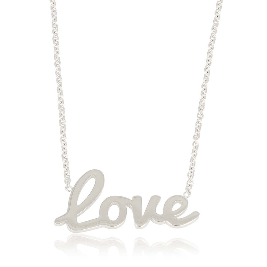 My Bendel Love ketting van zilver, luxe uitstraling, duurzaam stainless steel, antiallergisch, verstelbaar. Perfect cadeau! My Bendel.
