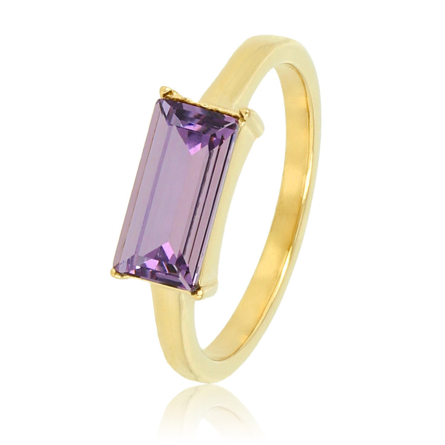 My Bendel Elegante ring met grote steen, gemaakt van edelstaal
