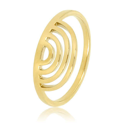My Bendel Sierlijke ring met 4 bogen - Uniek design - 14K goldplating