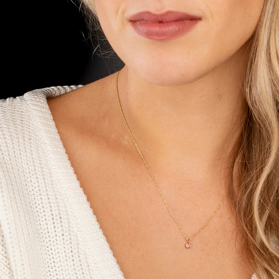 My Bendel Mooie gouden ketting met Zirkoniasteentje. Verkleurt niet.