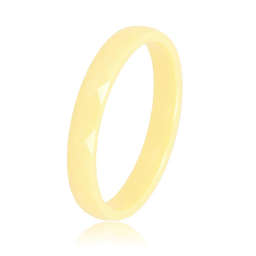 My Bendel Keramieken ring 3mm - facet geslepen - pastel geel
