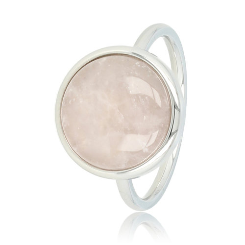 My Bendel Zilveren ring - unieke Rose Quartz edelsteen - liefdevol