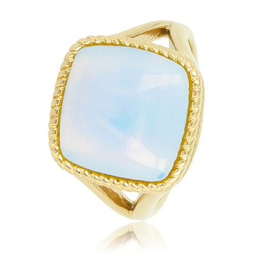 My Bendel Gouden zegelring - White Quartz - tijdloos design