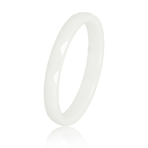 My Bendel Keramische ring 3mm - facet geslepen - wit - hypoallergeen