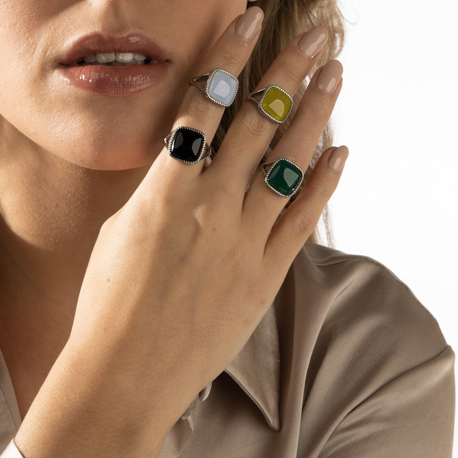 My Bendel Ring Silber mit echtem Onyx-Edelstein
