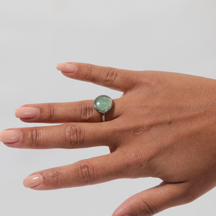 My Bendel Silver Ring with Beautiful Green Fluorite Gemstone