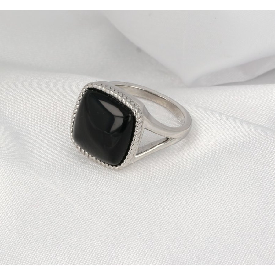 My Bendel Ring Silber mit echtem Onyx-Edelstein