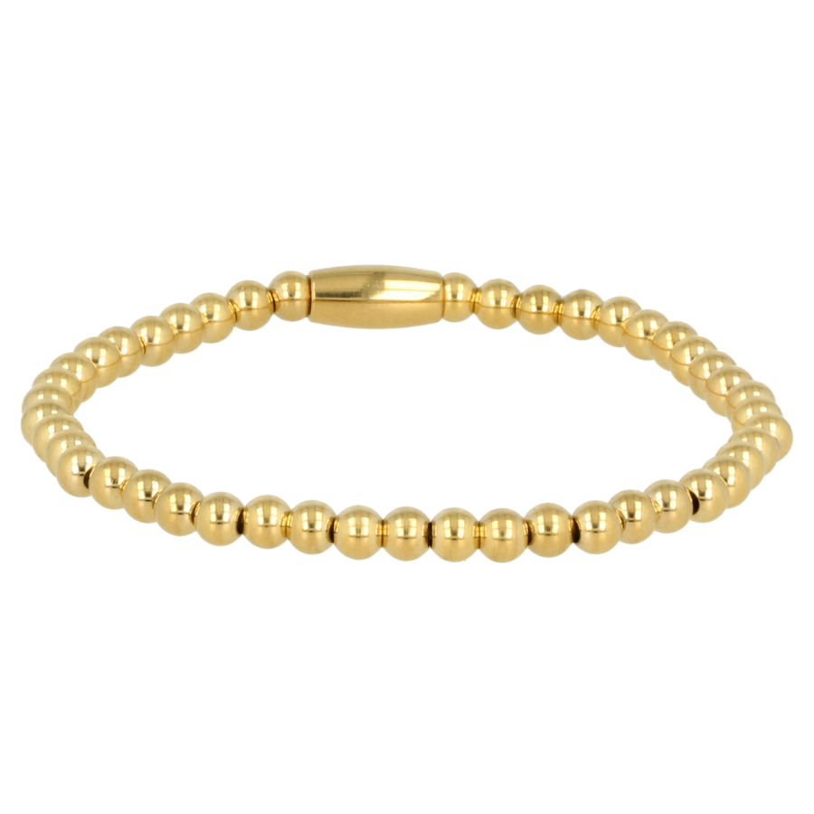 My Bendel Stijlvolle damesarmband met 4mm stainless steel kralen. Elastisch voor eenvoudig dragen. Perfect voor elke gelegenheid. # VI5001