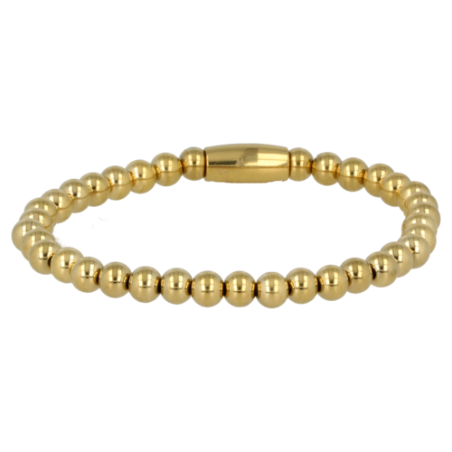 My Bendel Elastische damesarmband met 5mm stainless steel kralen
