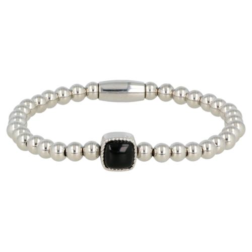 My Bendel Elastische Onyx Edelsteen Armband Dames Luxe