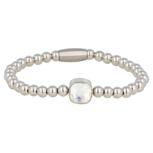 My Bendel Elastic bracelet with white Quartz charm