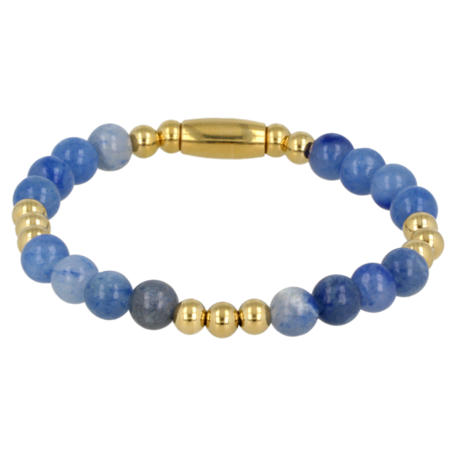 My Bendel Gouden Damesarmband met Blue Aventurine Edelsteen
