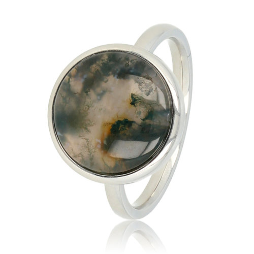 My Bendel Ring silver with Moss Agate gemstone