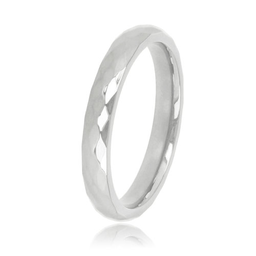 My Bendel Facet geslepen zilveren ring - Elegant en combineerbaar