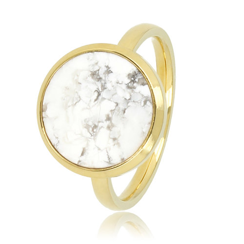 My Bendel Gouden ring - marmeren edelsteen - uniek sieraad