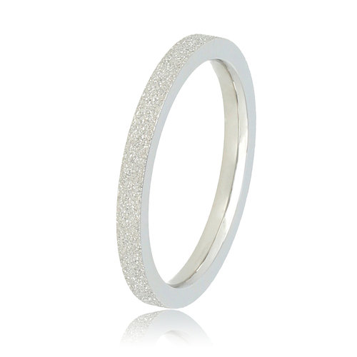 My Bendel Brede zilveren stardust aanschuifring