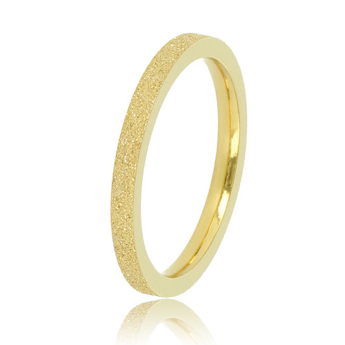 My Bendel Brede gouden stardust aanschuifring - ideaal voor setjes