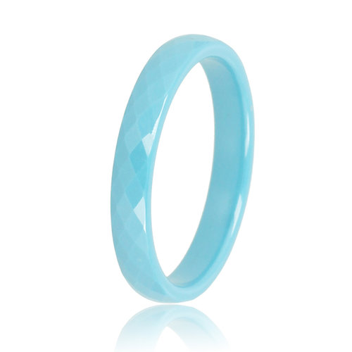 My Bendel Keramische ring blauw 3mm - facet geslepen - hypoallergeen