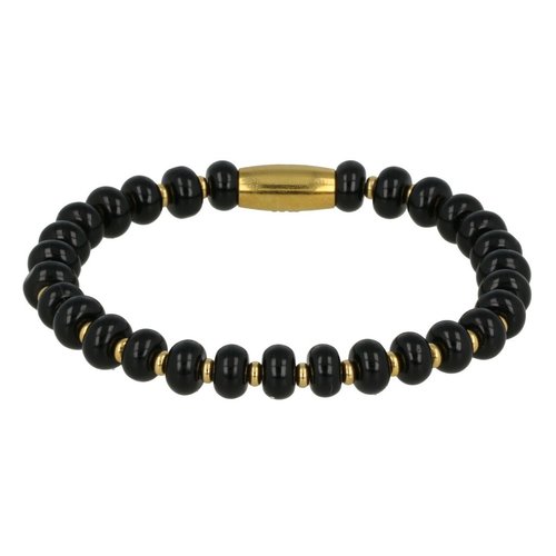 My Bendel Elastic bracelet with Onyx gemstone gold