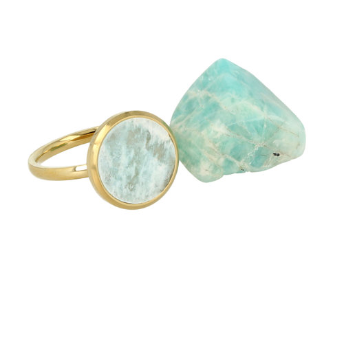 My Bendel My Bendel - Gold Amazonite ring with separate Amazonite gemstone