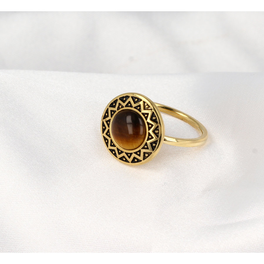 My Bendel My Bendel - Vintage Ring mit echtem Tigerauge Edelstein macht diesen Ring einzigartig. Der gelb/bräunliche Stein ist eine Augenweide.