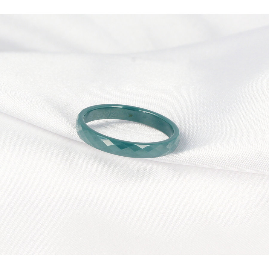 My Bendel Ceramic, diamond cut, gray-blue ladies ring. Remains beautiful and does not discolour.