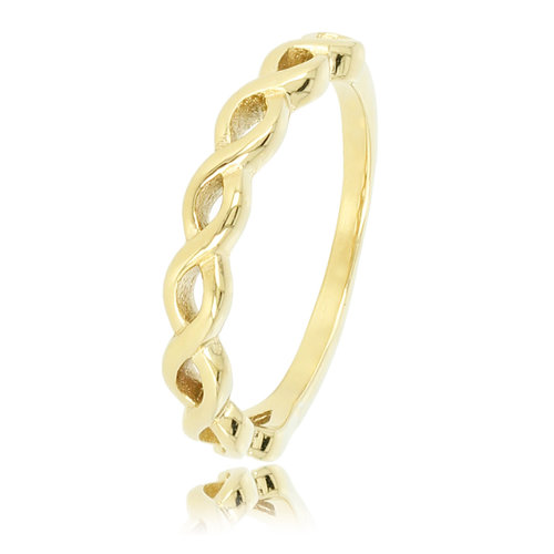 My Bendel Gewoven gouden aanschuifring - makkelijk te combineren