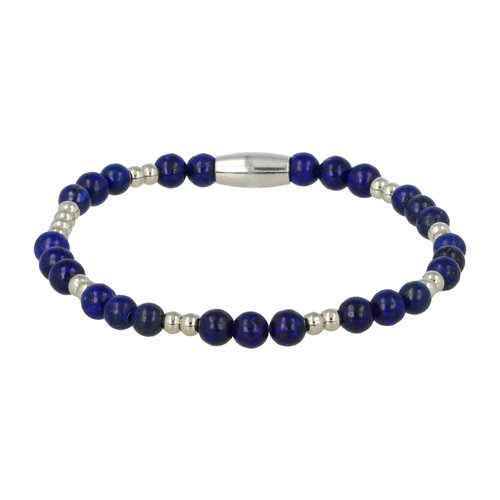 My Bendel Fine silver elastic bracelet Lapis Lazuli gemstone 4mm