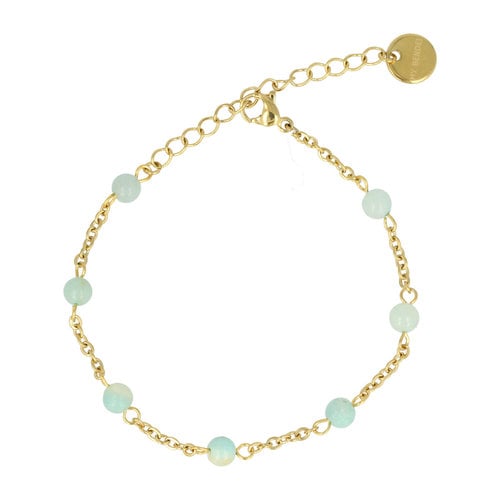 My Bendel Gouden Armband met Amazonite Edelstenen