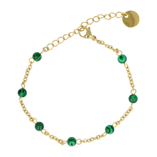 My Bendel Gouden armband met Malachite edelstenen