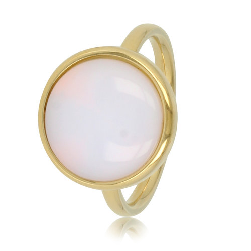 My Bendel Ring gold with White Quartz gemstone