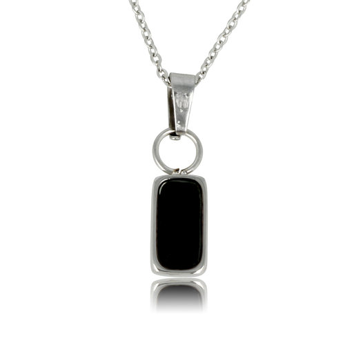 My Bendel Zilveren Ketting met Onyx Hanger - Elegant en Stijlvol
