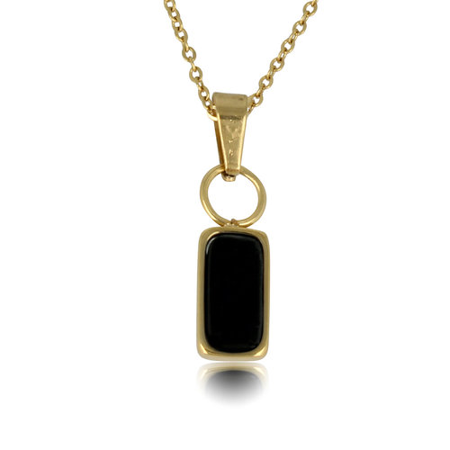 My Bendel Gouden Ketting met Onyx Hanger - Elegante Sieraden